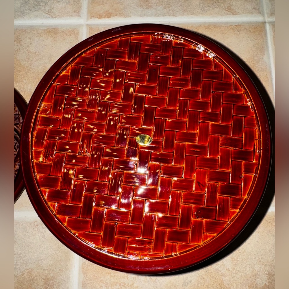 Japanese Vintage Lacquered Bamboo Basket✨ - Picture 12 of 16